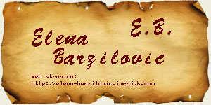 Elena Barzilović vizit kartica